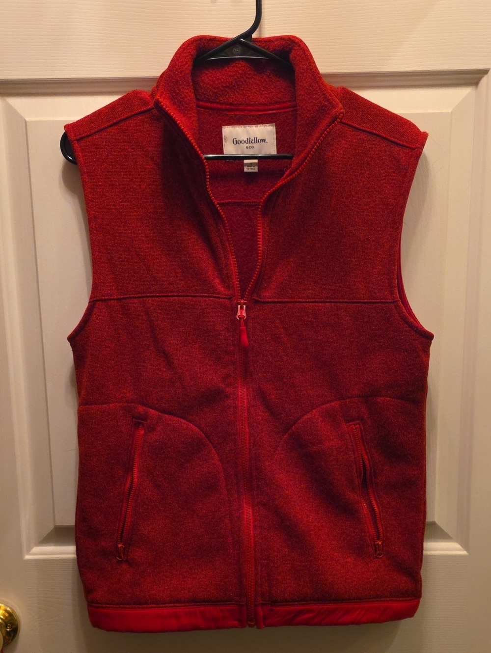 Goodfellow & Co Red Zip-Front Fleece Vest